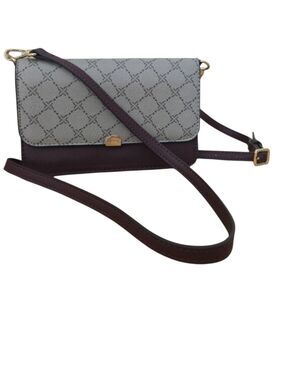 Nine West Park Slope Phone Wallet Crossbody Gray & Burgundy NWOT
